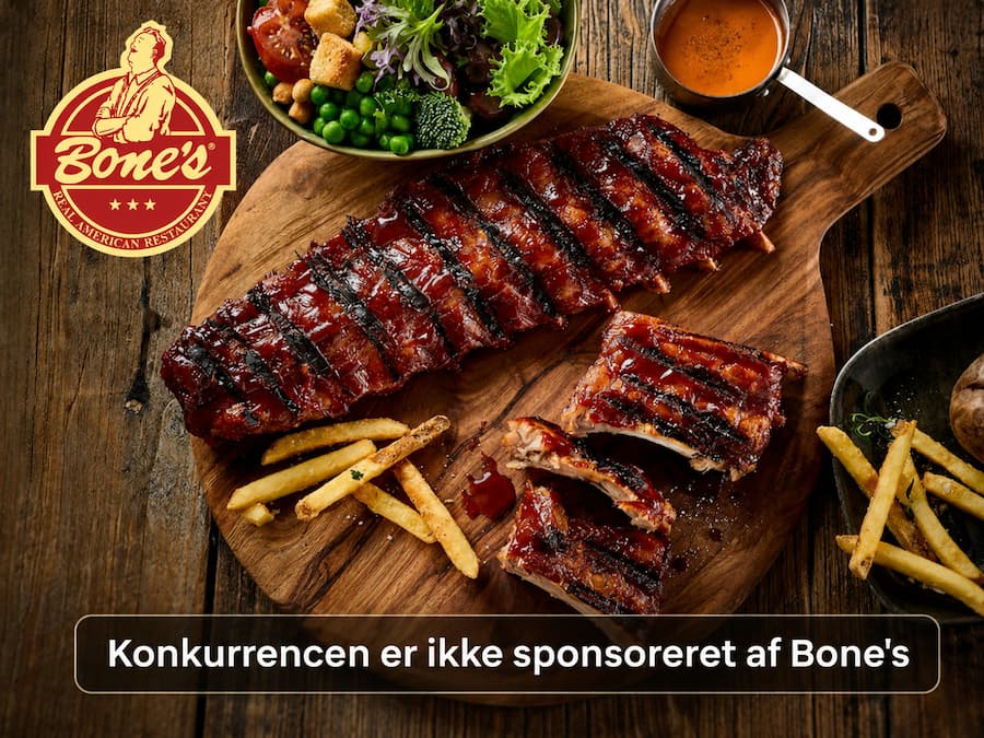 Vind 1.000 kr. til Bone's - spareribs, saftige burgere og ægte Bone's-stemning