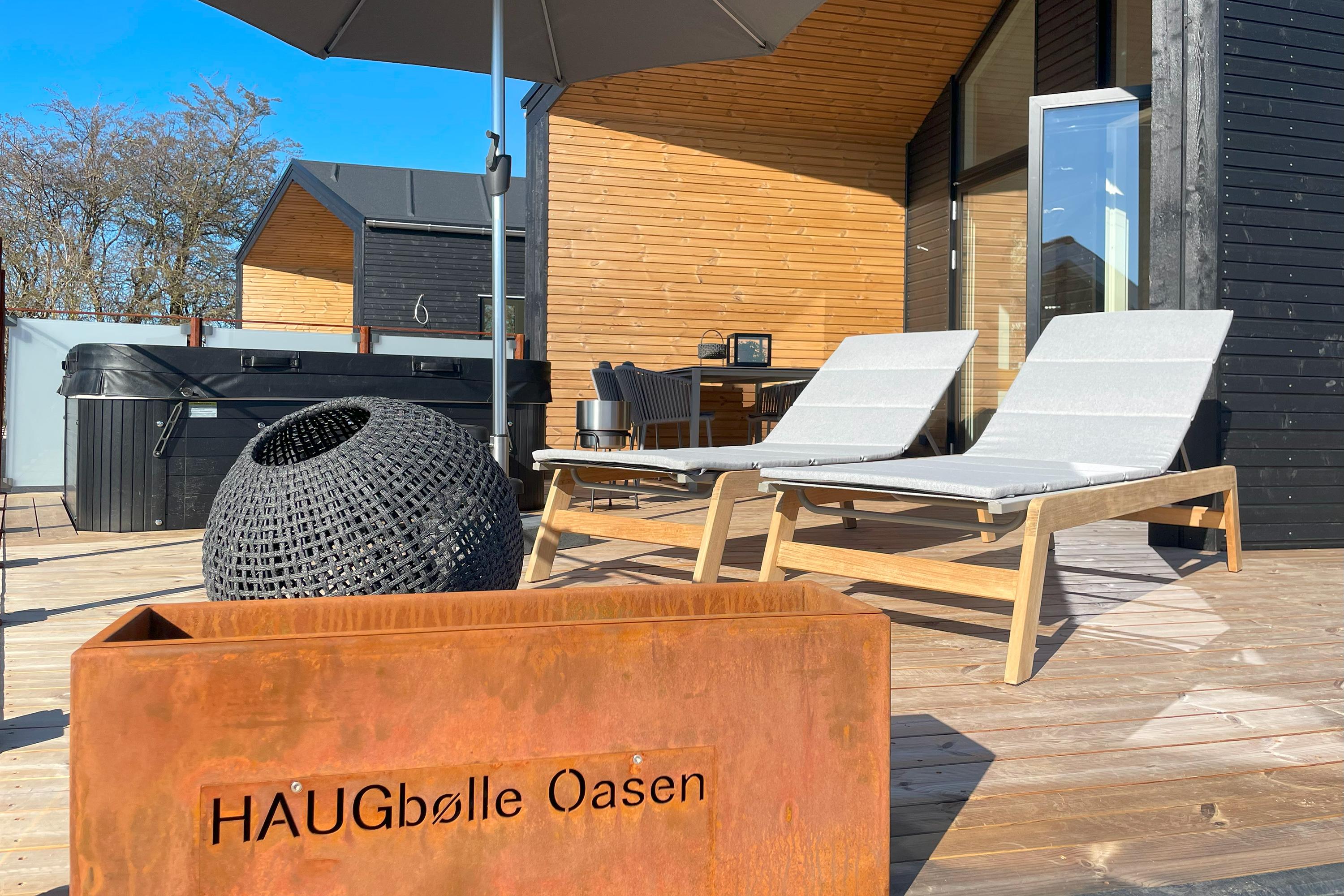 Camping med  udendørs opvarmet spa 