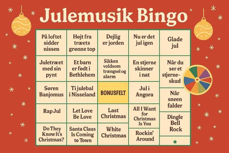 Musikbingo og kæmpe tartelet