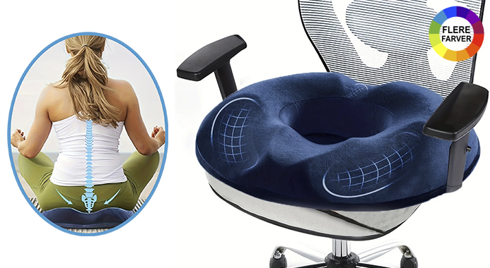 Få optimal siddekomfort med memory foam donut-siddepude!