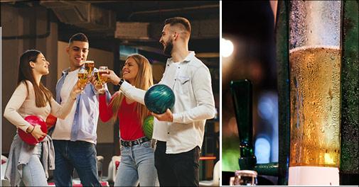 Bestseller: Bowling + fadølstårn - 4 til 6 personer
