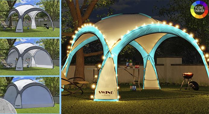 Unik event pavilion med LED-lys - perfekt til sommerfesten!