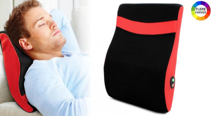 Vibrerende rygmassagepude med to massagefunktioner
