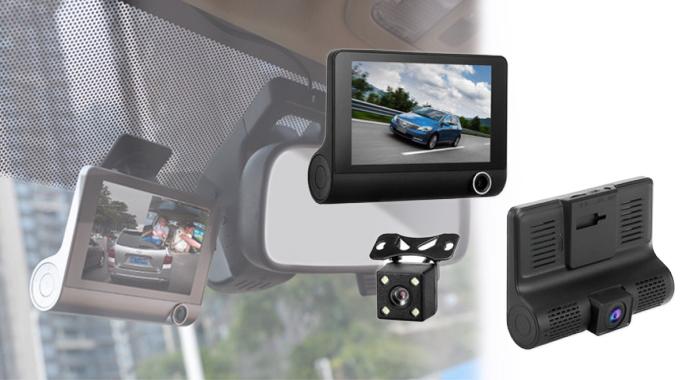 Smart HD bilkamera med tre linser der giver optimalt udsyn til alle sider