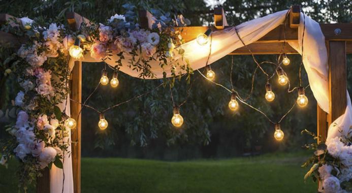 Hyggelig vintage LED-lyskæde til haven - Vælg mellem 10, 25, 30 eller 50 LED-pærer
