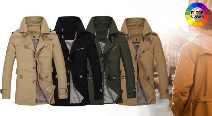 Klassisk og stilren trenchcoat med vandtæt overflade