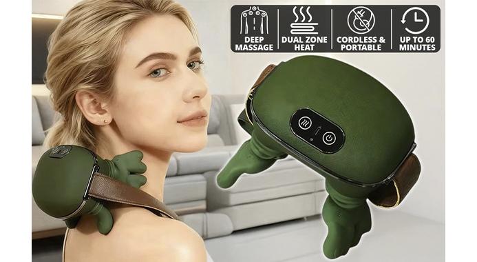 Bærbar nakkemassager med USB-opladning og varmeterapi