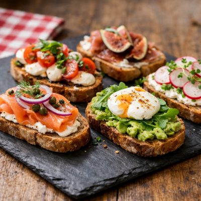 4-10 stykker lækkert, højt belagt smørrebrød