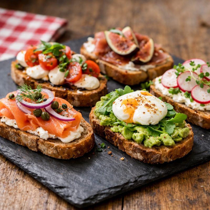 4-10 stykker lækkert, højt belagt smørrebrød (4)