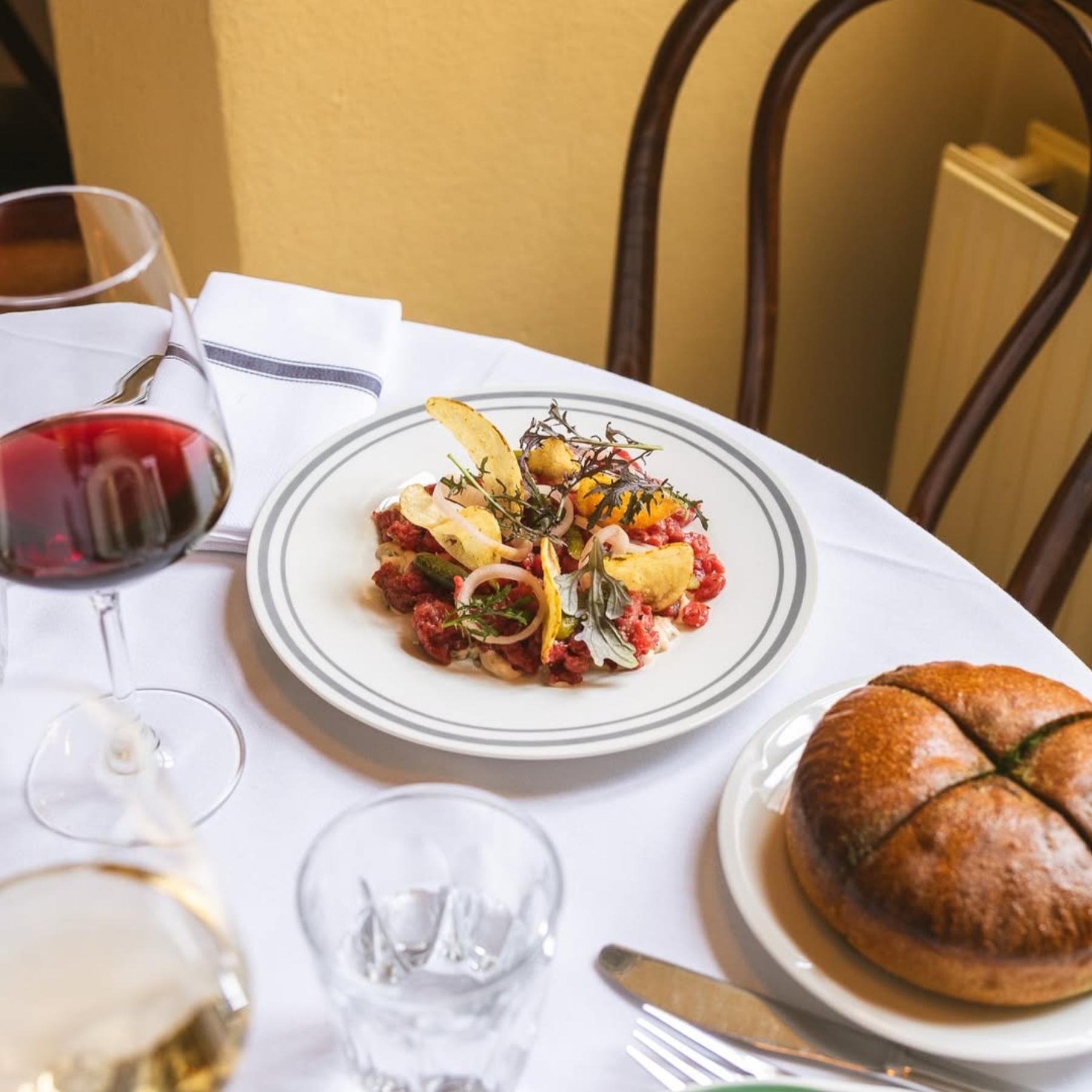 Nyd 4-retters fransk frokost hos Restaurant Gabrielle