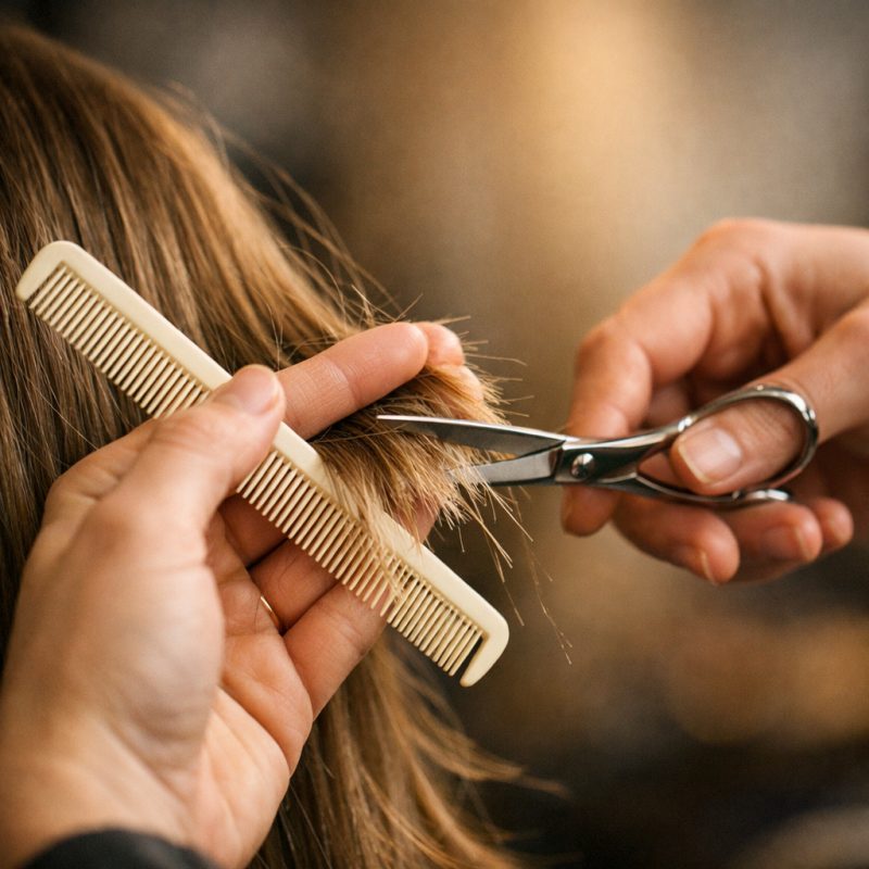 Dameklip med helfarve eller striber 