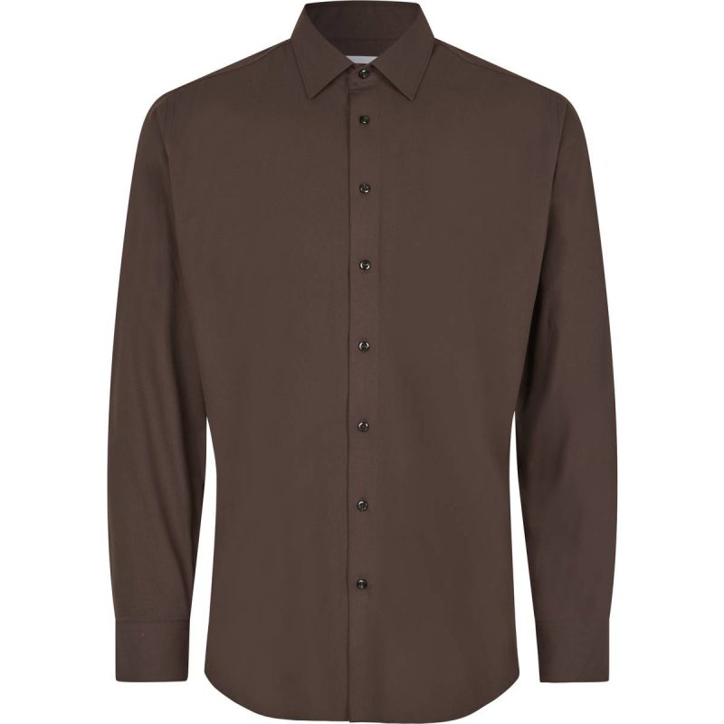 Seven Seas Hybrid Shirt Slim - Mocca