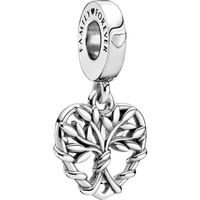 Pandora Heart Family Tree Dangle Charm - Silver