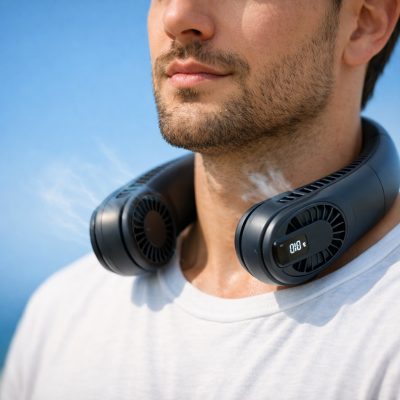Bærbar 360° halsventilator med ultrakøling - perfekt til sommeren!