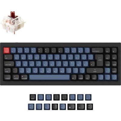 Keychron Q7 75% Wired Mechanical Keyboard with Gateron Brown Switches - Blue/Black