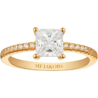 Sif Jakobs Ellera Quadrato Ring - Gold/Transparent