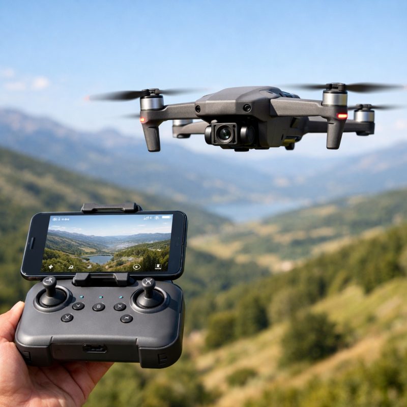 Kompakt drone med 4K-kamera og opbevaringstaske