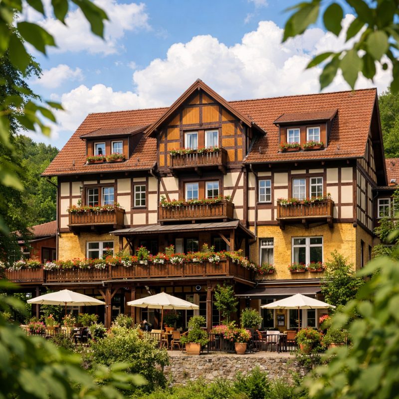 Ophold med morgenmad og middag på Ferien Hotel Forelle i Treseburg