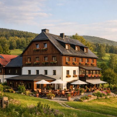Ophold med morgenmad på Wanderhotel Sonnebergbaude i Waltersdorf