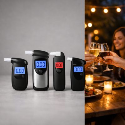 Alkoholmåler med digital LCD-skærm, der hurtigt og nemt måler blodalkoholkoncentrationen (BAC)