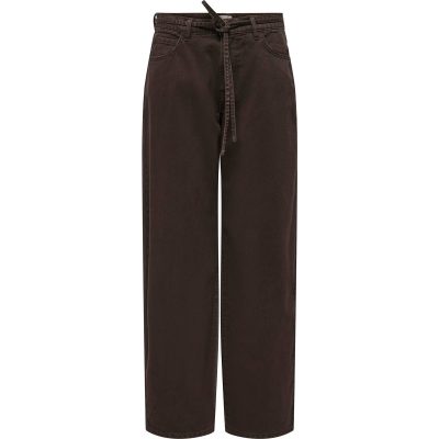 Only Mellemhøj Talje Balloon Fit Jeans - Mørkebrun