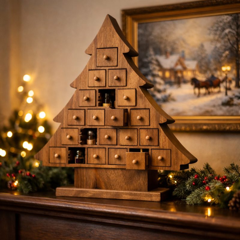 Alkohol-adventskalender i træ - Juleoverraskelser til voksne