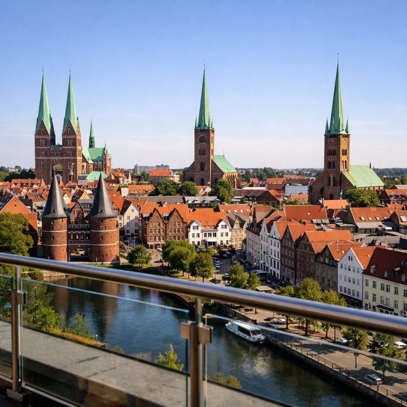 Ophold på Hotel Vier Jahreszeiten med morgenbuffet i Lübeck