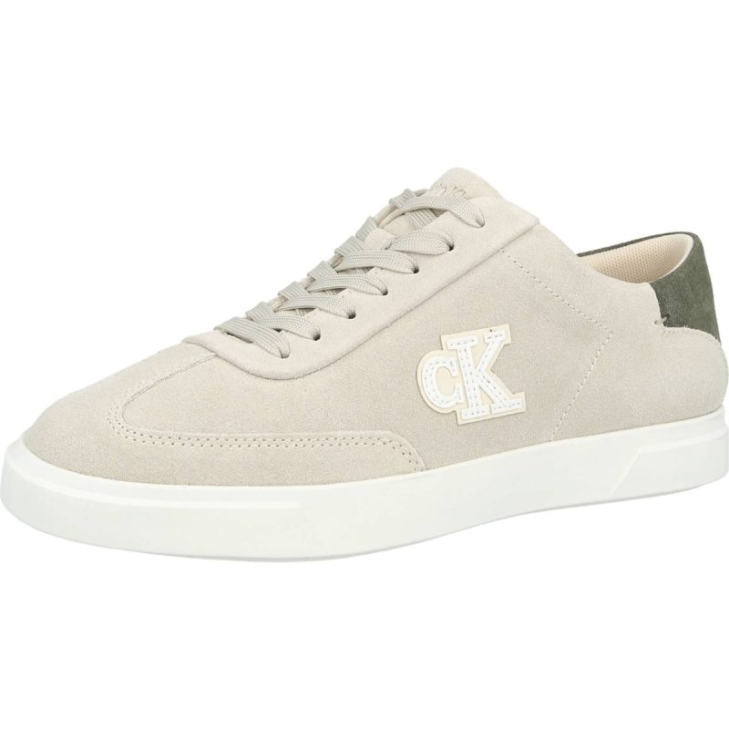 Calvin Klein Suede Signature Logo Trainers - Beige