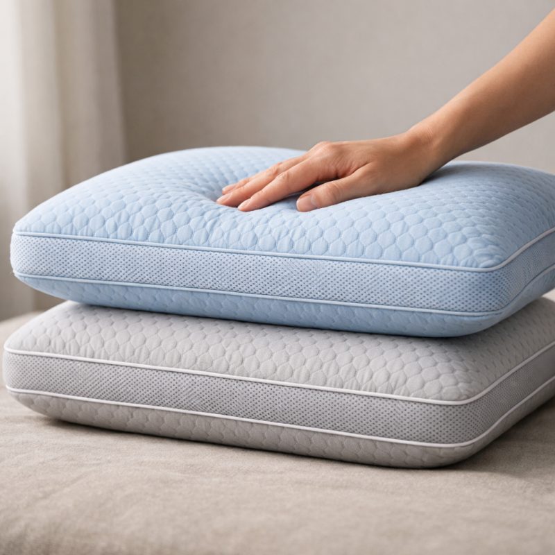 Ice silk kølende sengepude - åndbar, ergonomisk støtte, 3 størrelser og farver