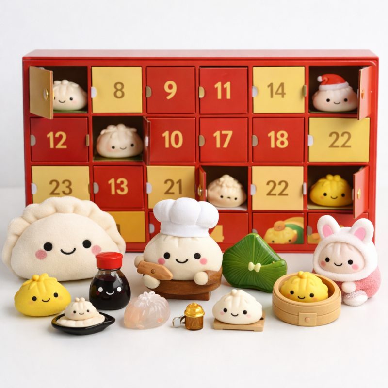 Mystery Dumpling-adventskalender med kawaii overraskelser