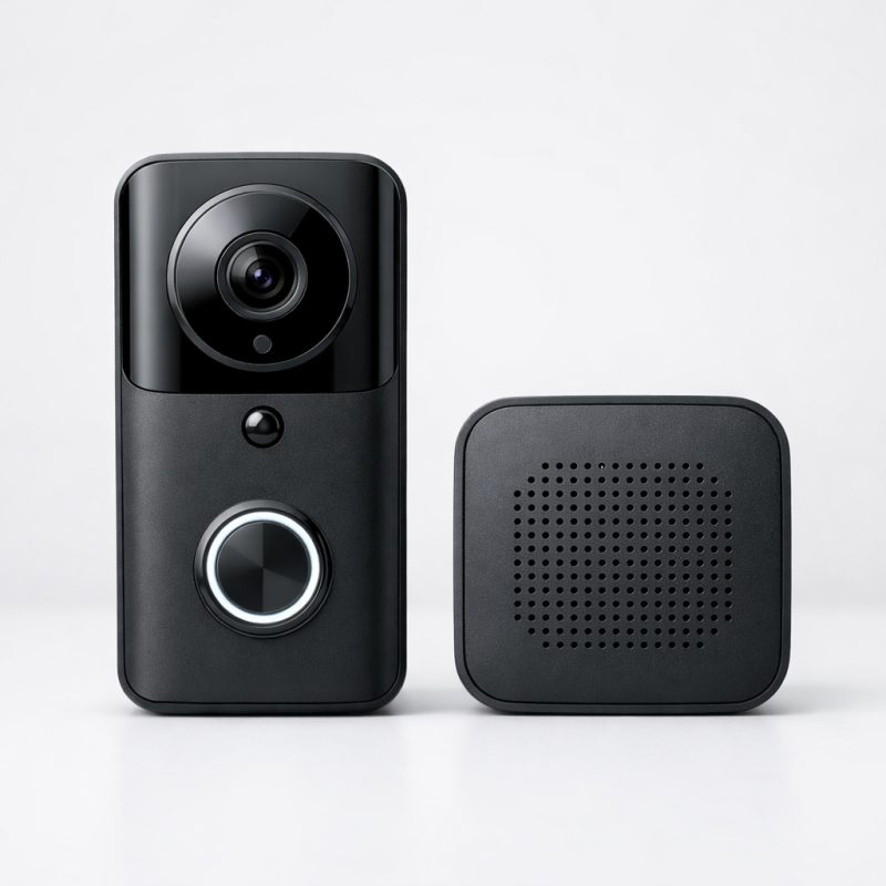 Smart dørklokke med kamera - WiFi, tovejskommunikation og nattesyn