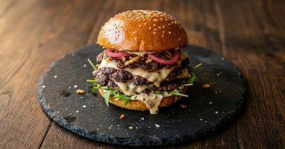 Enjoy Burger, Fries, and Drink at Taproom Plymouth