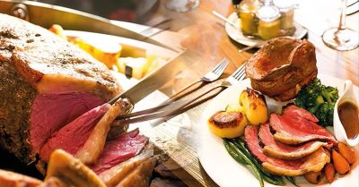 British Sunday Roast with Wine at Sams Chop House in Manchester