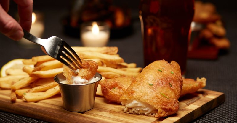 Enjoy Fish and Chips with Prosecco at The Red Lion