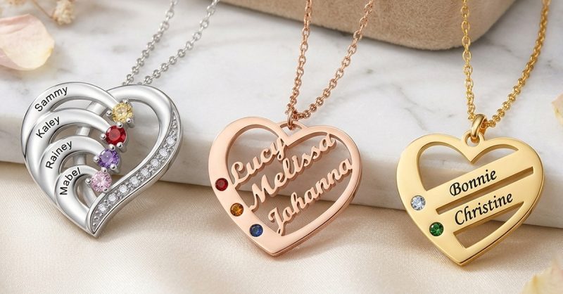 Personalized Family Necklaces in Stainless Steel by Justyling