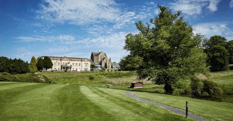 18 Holes of Golf with a Roll and Drink at Shrigley Hall Hotel- Golf