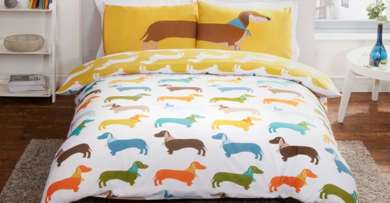 Cozy Reversible Sausage Dog Duvet Set at Rapport Home