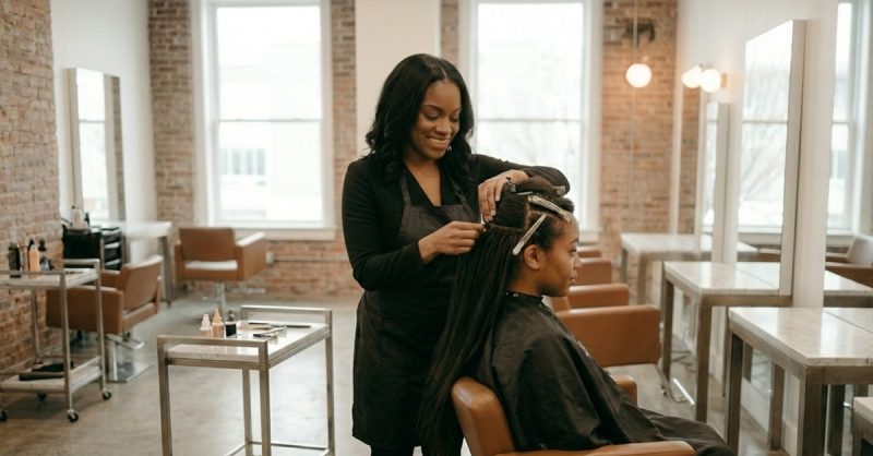 Luxury Sew-In Install at Purple Lace Hair for a Natural Finish
