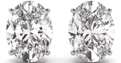 Elegant 0.50ct Oval Cut Diamond Stud Earrings at Sunshine Diamonds