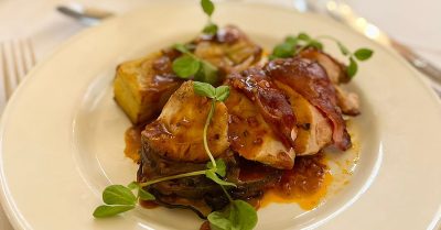 Indulge in a Three-Course Dinner with Wine at The Crown Hotel