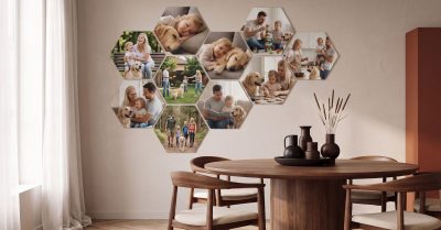 Acoustic Hexagon Photo Wall Panels from Hello Deco