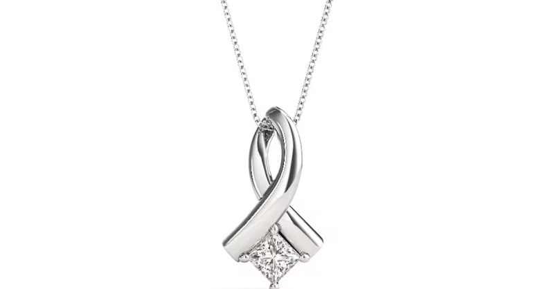 Elegant Princess Cut Diamond Necklace at Sunshine Diamonds