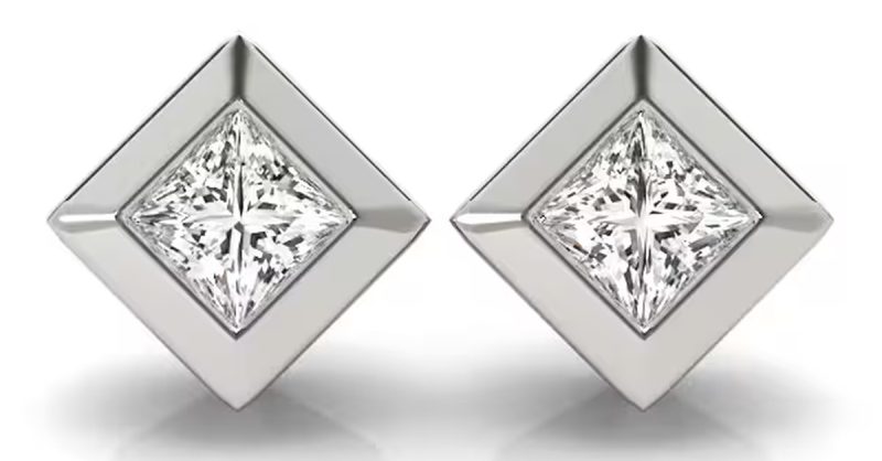 Princess Cut Diamond Stud Earrings at Sunshine Diamonds