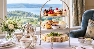 Traditional or Sparkling Afternoon Tea for 4 at Tre-Ysgawen Hall Spa