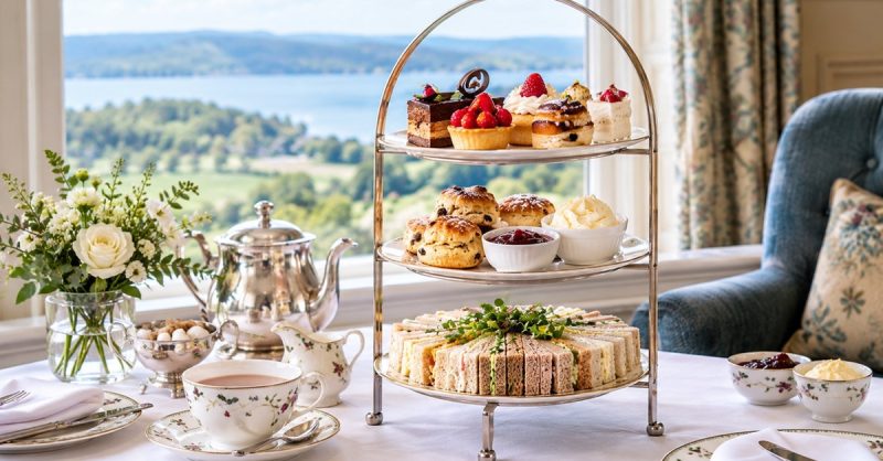 Traditional or Sparkling Afternoon Tea for 4 at Tre-Ysgawen Hall Spa