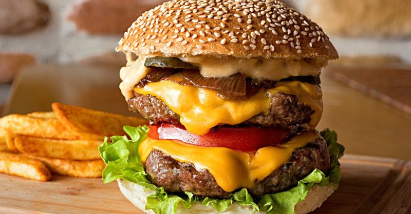 Delicious Burger with Fries & Drink at Everybodys