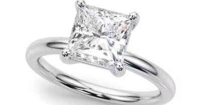 Stunning 0.50ct Princess Cut Engagement Ring at Sunshine Diamonds