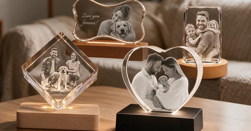 Unique 3D Laser Crystal Mementos at Justyling
