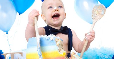 Birthday Cake Smash Photoshoot with Canvas at Zen Shots