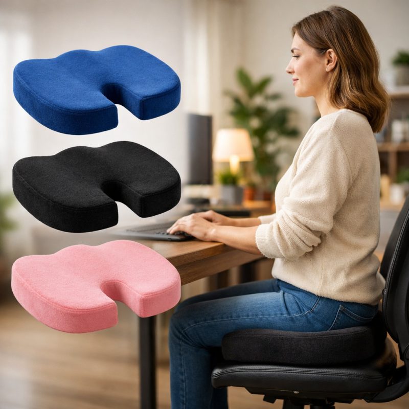 Ergonomisk siddepude i memory foam til komfortabel siddestilling